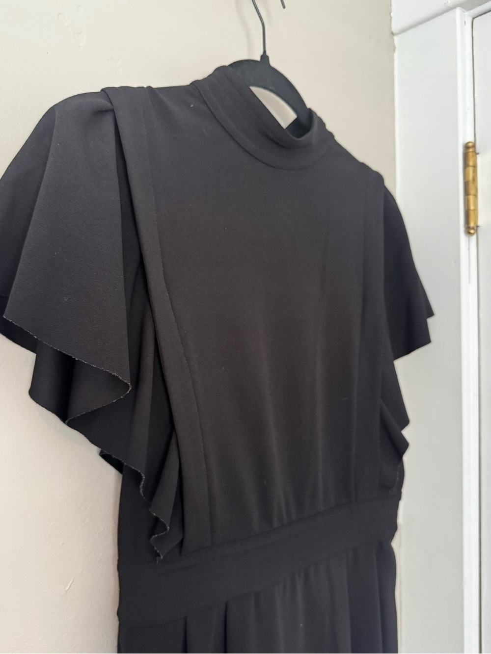 ASOS Black Midi Dress with Flutter Sleeves